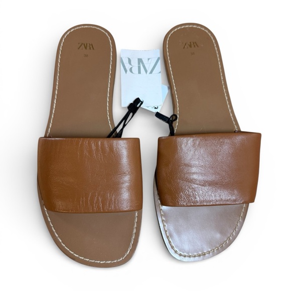 Zara Brown Slide Women’s Sandals - EU Size 38 - Picture 3 of 11